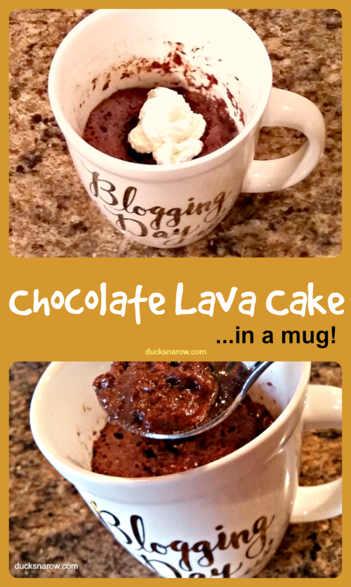 Gooey Chocolate Lava Cake in a Mug - Ducks 'n a Row