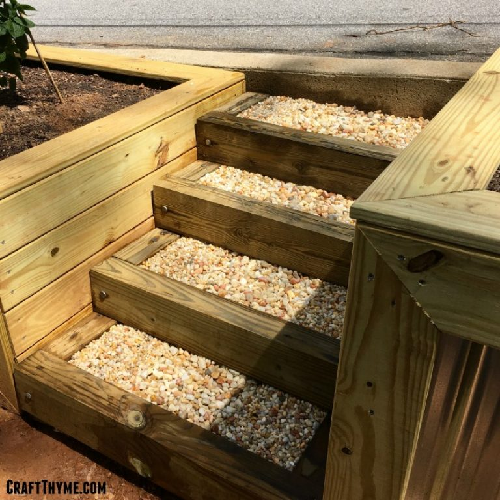 DIY home and garden tips on how to make pea gravel stairs 